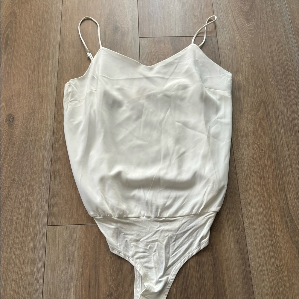 NWT Nanamacs White Satin Bodysuit